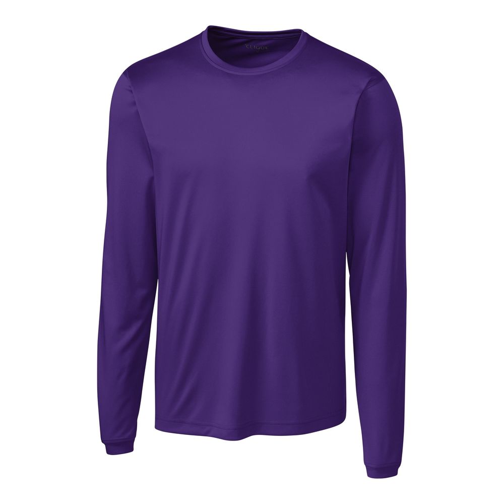 NWT Clique Royal Purple Spin Eco Performance Long Sleeve Mens Tee Shirt
